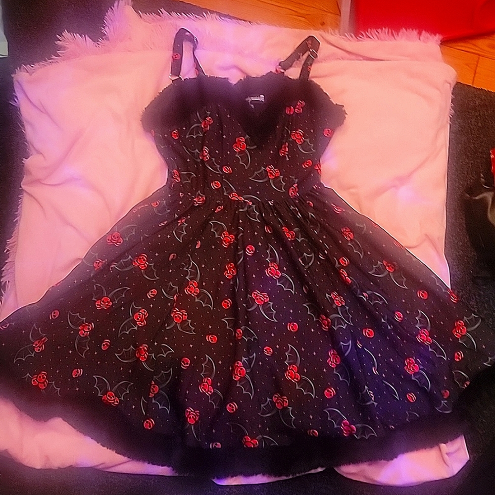 Sourpuss holly bats Sophia dress
